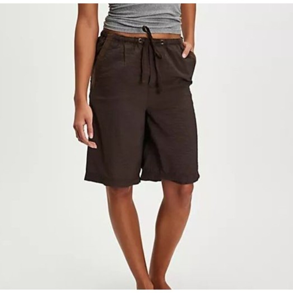 Free People We The Free Palma Board Shorts Mid-Rise Pull-on Solid Brown M 289524